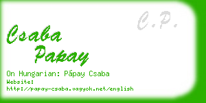 csaba papay business card