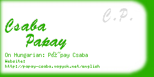 csaba papay business card